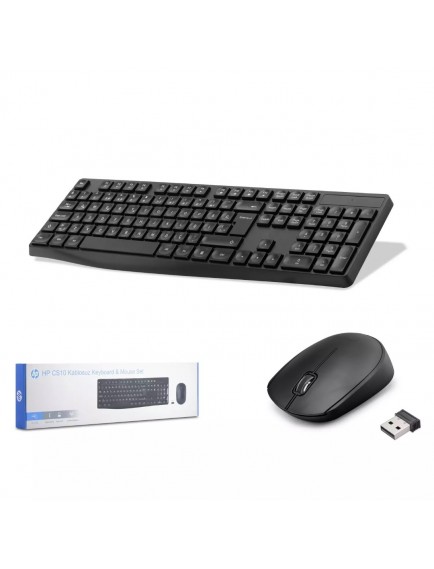 HP CS10 7YA13PA KABLOSUZ KLAVYE MOUSE SET TÜRKÇE Q SİYAH