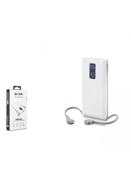 S-LINK IP-T100C POWERBANK LIGHTNING+MICRO+TYPE-C KABLOLU 10000MAH